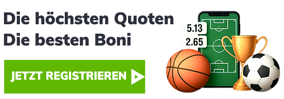 Sportwetten Oberfläche mit Quotenanzeige und Bonus Hinweis
